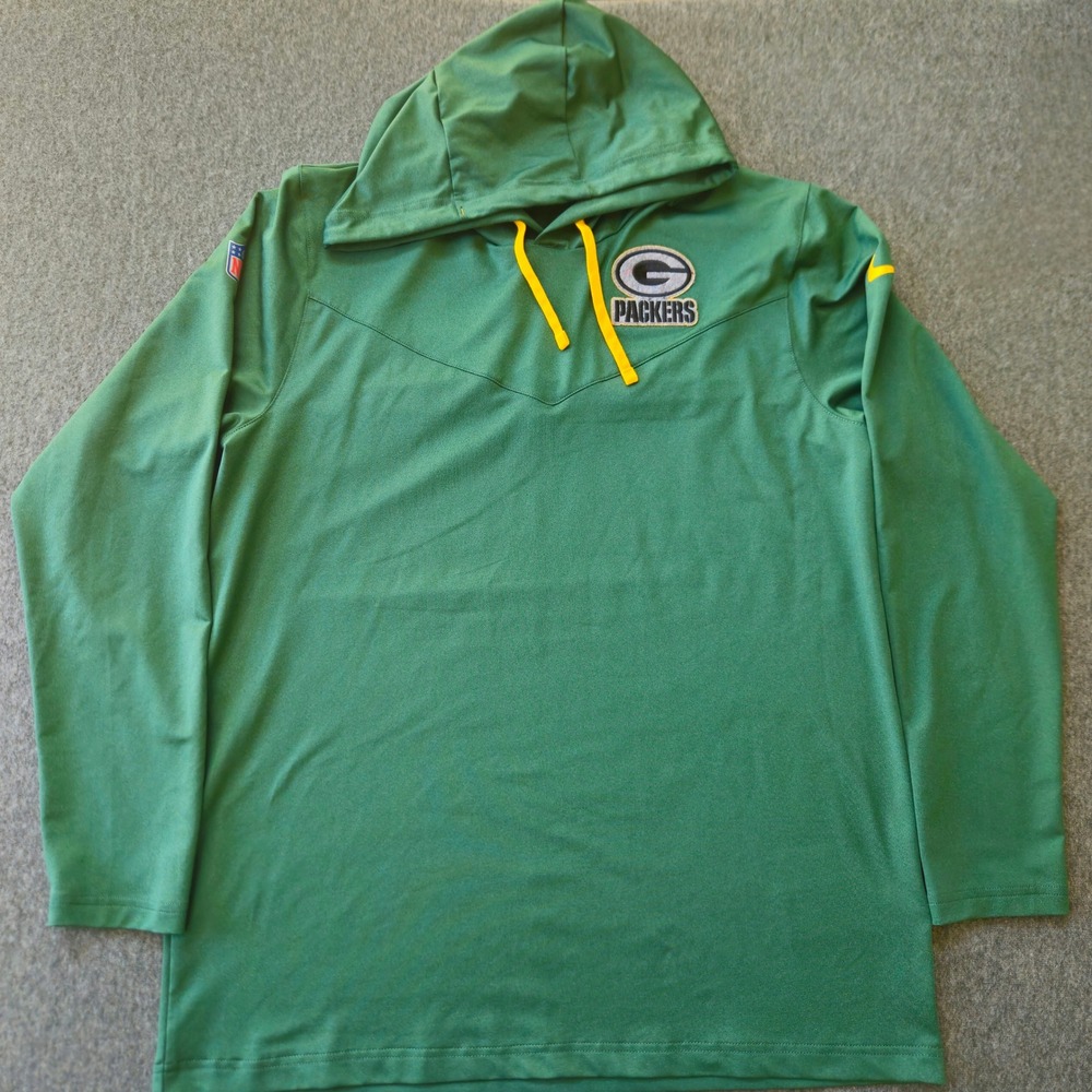 Green Bay Packers Nike Dri-FIT Hoodie Mens Large Activewear Gorpcore Footbal EUC